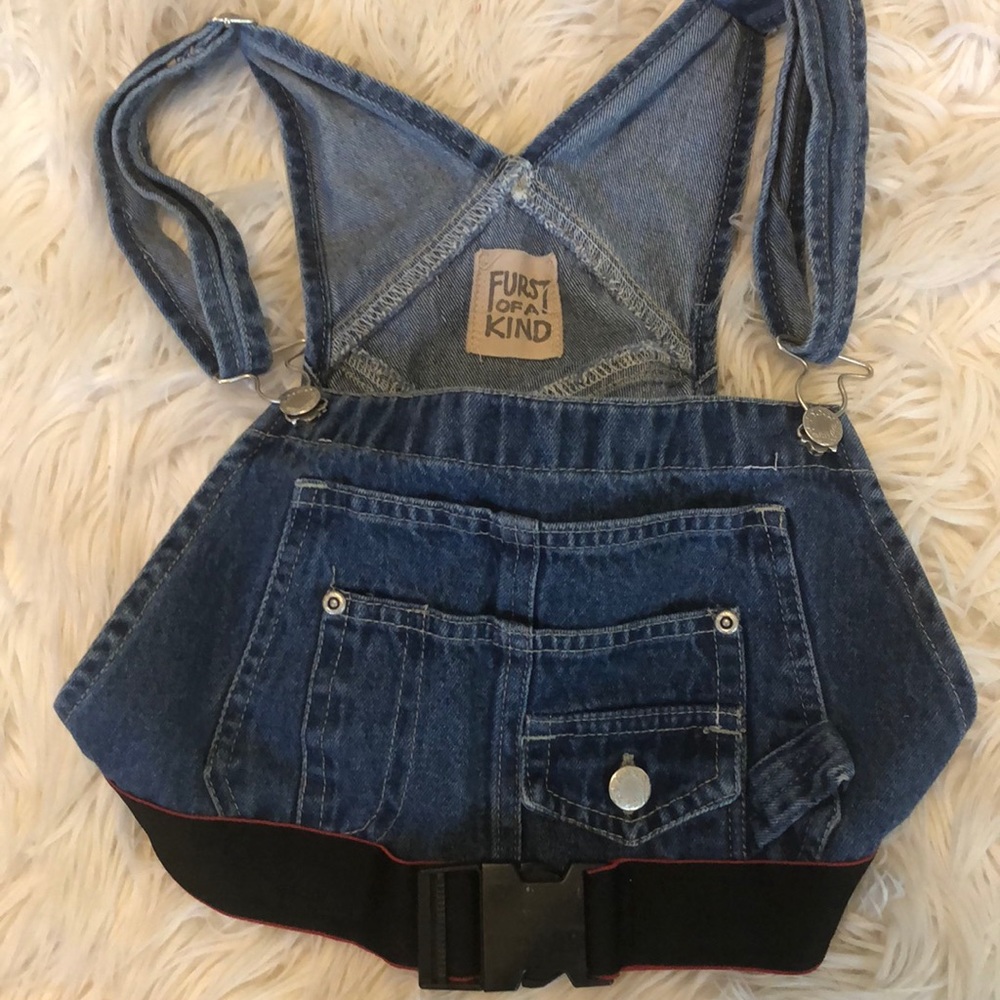 LF Furst of a Kind cropped denim buckle top